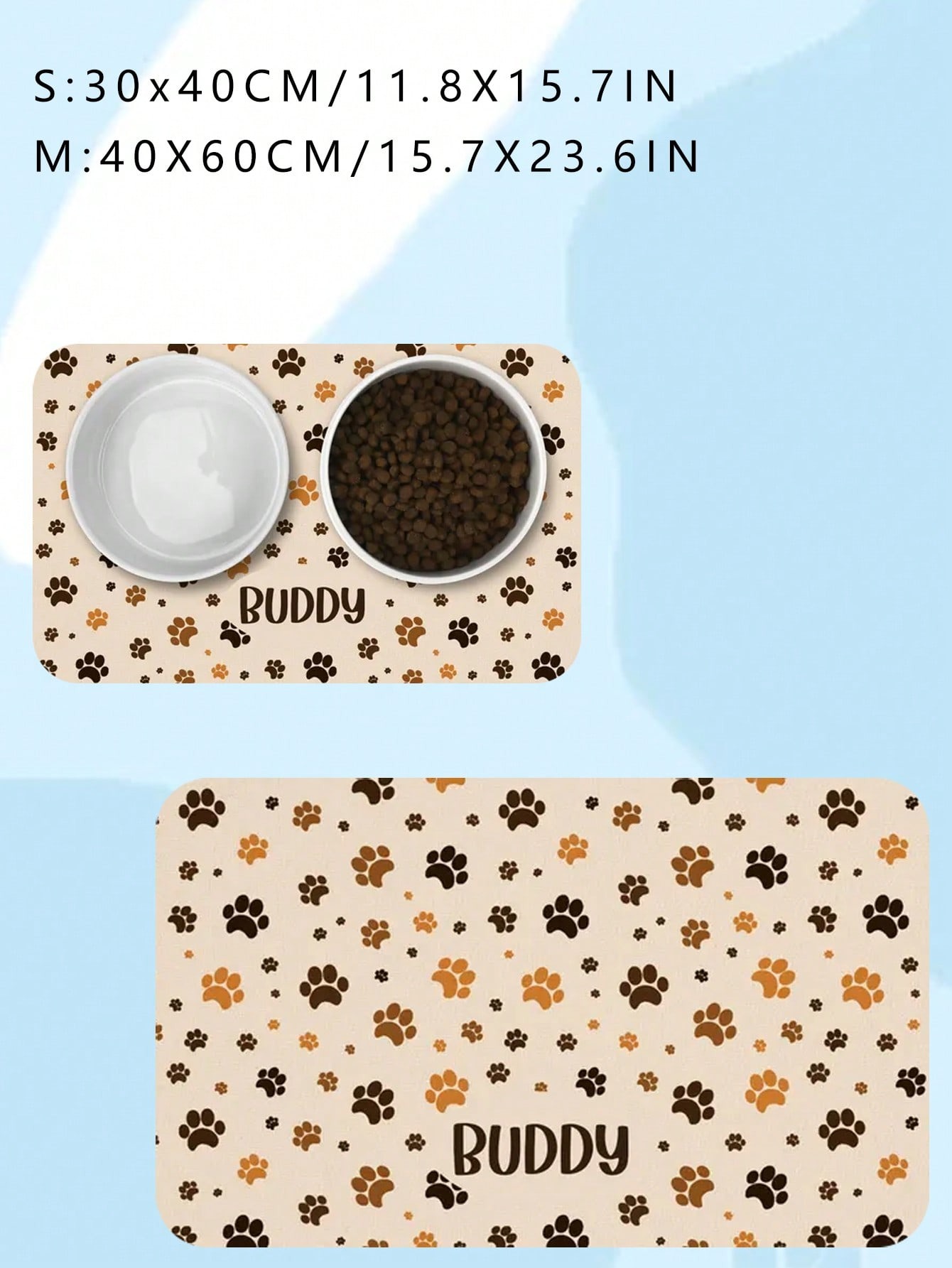 Custom Kitten Paw Print Pet Placemat